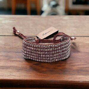 ⭐️3/$25⭐️ Stephan & CO Silver Beaded Brown Cord Adjustable Bracelet